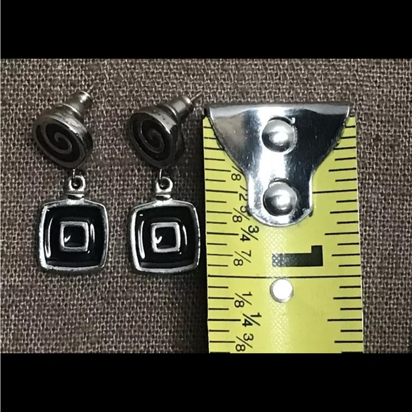 Vintage Liz Claiborne LCI Silver-Tone Herringbone Slinky Necklace & Earrings - Picture 9 of 11